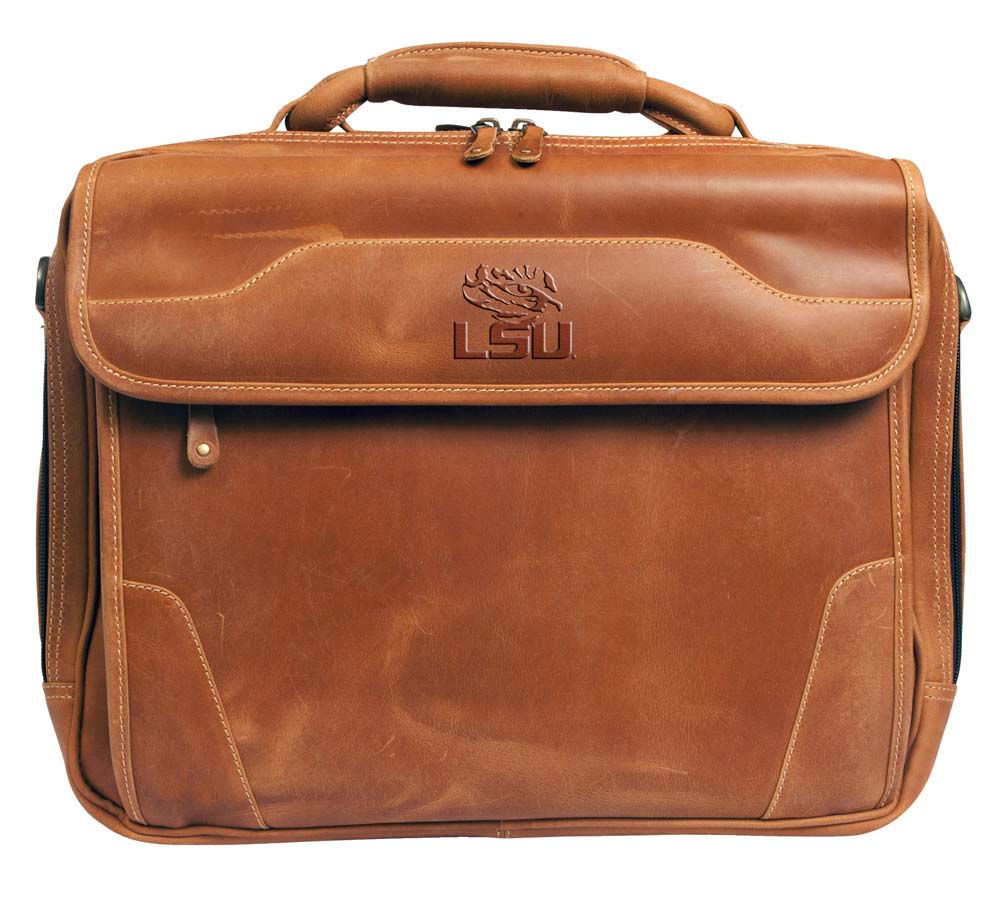 NCAA LSU Tigers Dakota Pines Leather Computer Briefcase