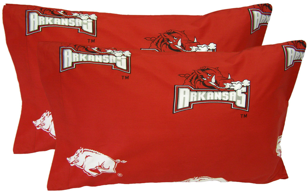 Arkansas Razorbacks King Size Printed Pillow Case (Set of 2)