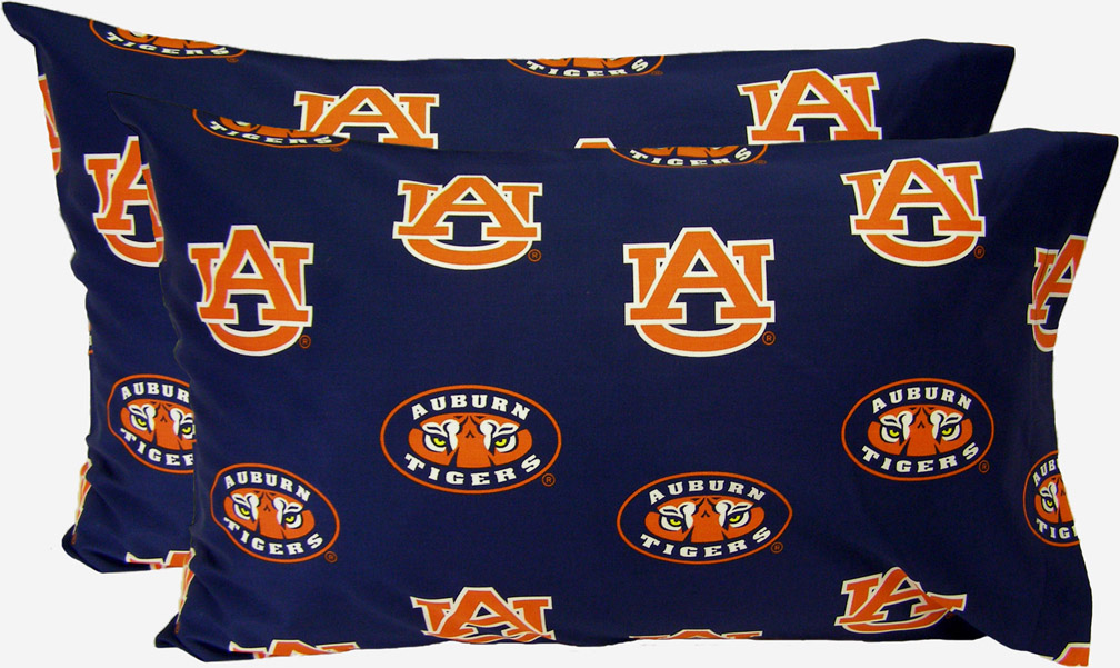 Auburn Tigers Standard Size Printed Logo Pillow Case (Set of 2)