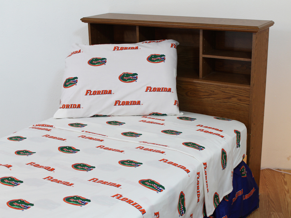 Florida Gators White Twin Size Sheet Set