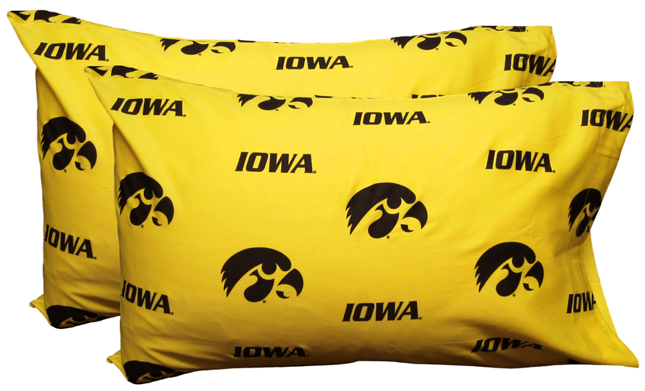 Iowa Hawkeyes King Size Printed Pillow Case (Set of 2)