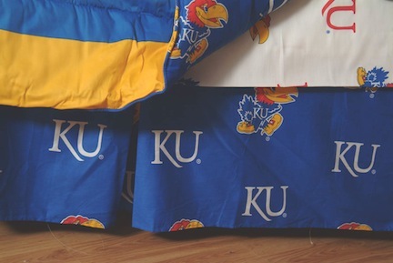 Kansas Jayhawks Printed Dust Ruffle (Queen)