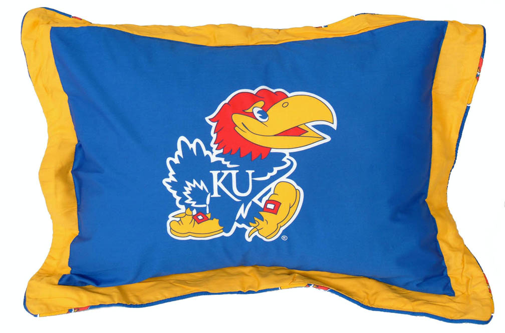 Kansas Jayhawks 20" x 26" Printed Pillow Sham (One Pair)