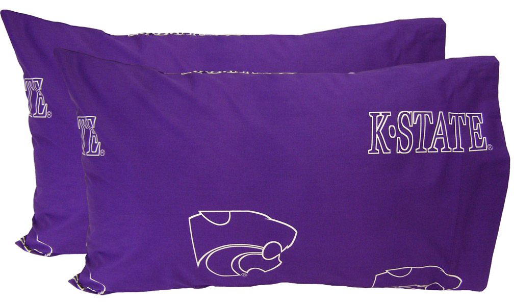 Kansas State Wildcats King Size Printed Pillow Case (Set of 2)