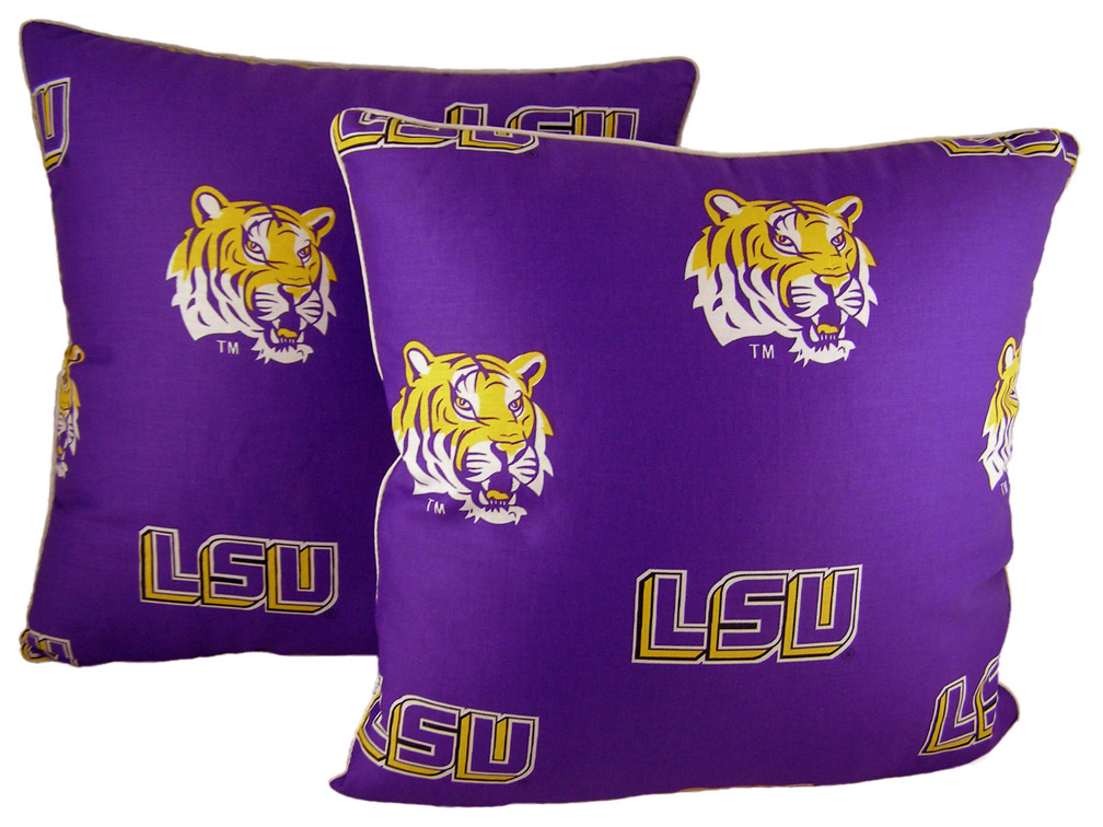 Louisiana State (LSU) Tigers 16" x 16" Decorative Toss Pillow (Set of 2)