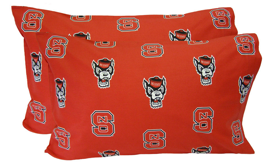 North Carolina State Wolfpack Standard Size Printed Logo Pillow Case (Set of 2)