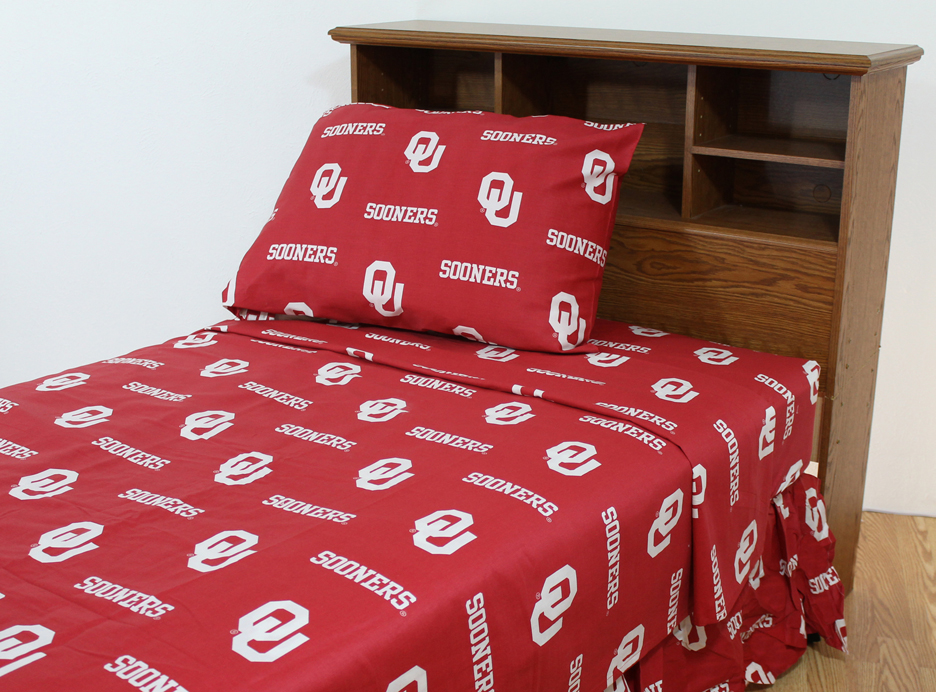 Oklahoma Sooners Queen Size Printed Sheet Set
