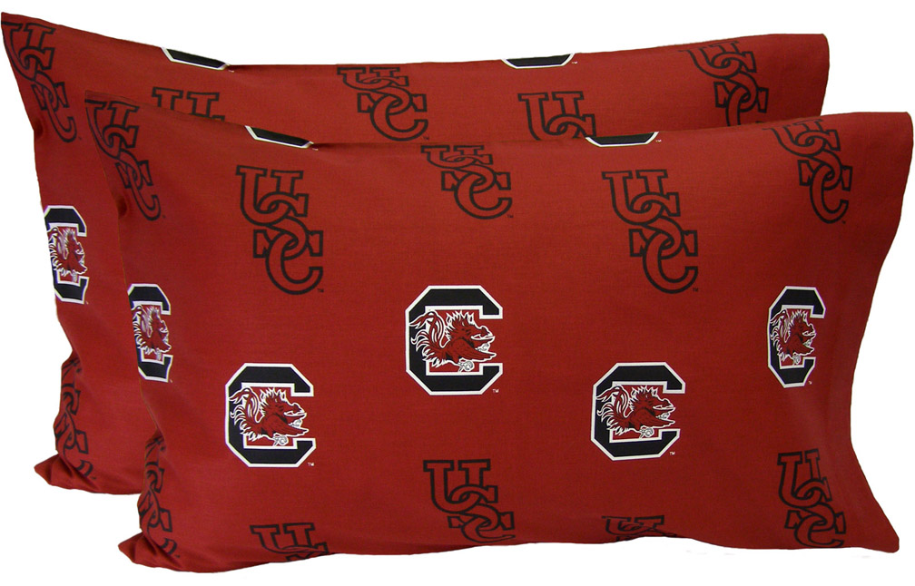 South Carolina Gamecocks King Size Printed Pillow Case (Set of 2)