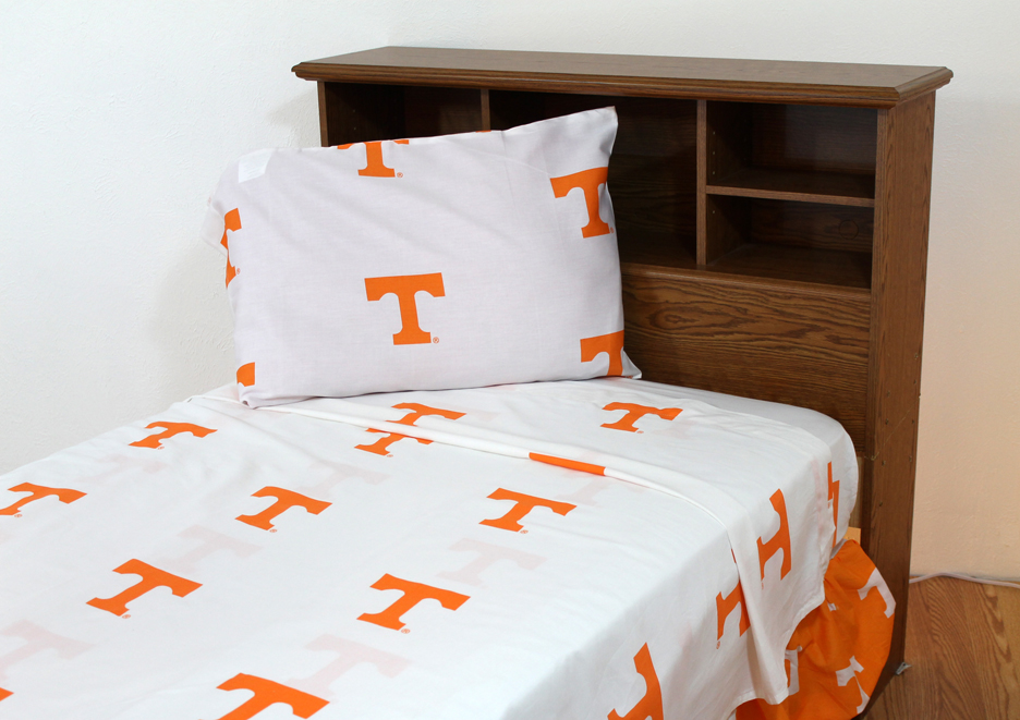 Tennessee Volunteers White Full Size Sheet Set
