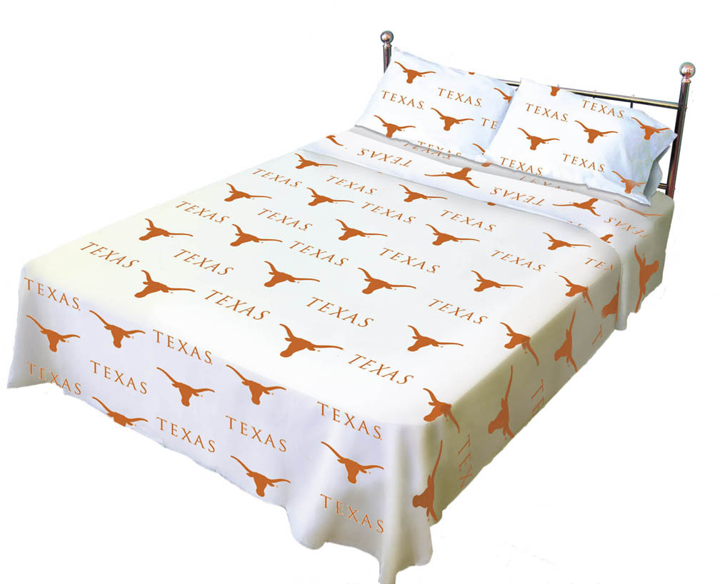 Texas Longhorns White Sheet Set (Full)