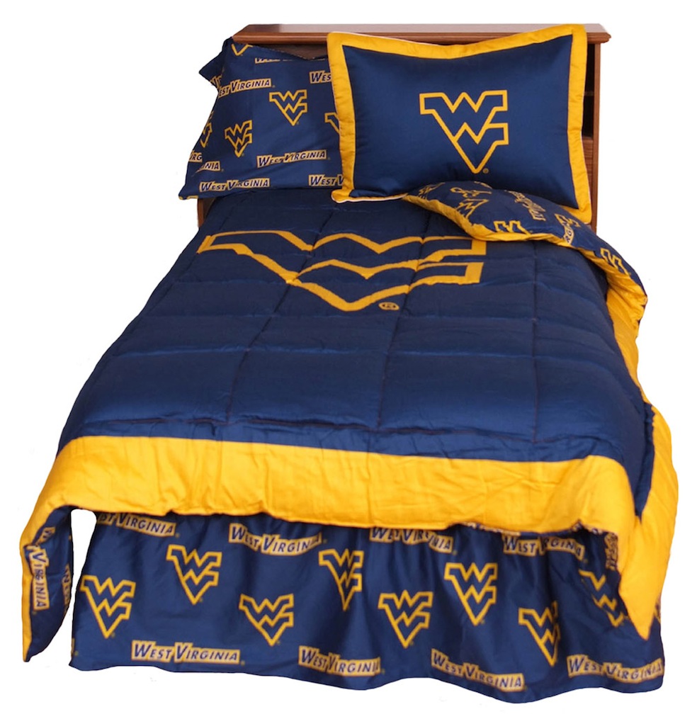 West Virginia Mountaineers Reversible Comforter Set (King)