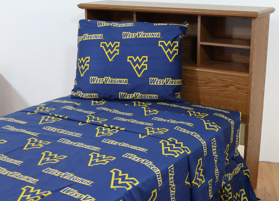 West Virginia Mountaineers Printed Sheet Set (Queen)