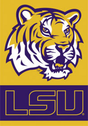 Louisiana State (LSU) Tigers T iger Head Premium 28" x 40" Two-Sided Banner