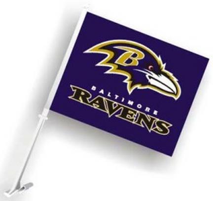 Baltimore Ravens Car Flags - 1 Pair