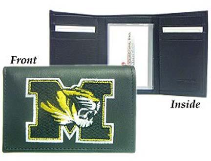 Missouri Tigers Embroidered Leather Tri-Fold Wallet