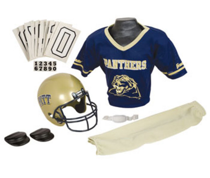 Franklin Pittsburgh Panthers DELUXE Youth Helmet and Football Uniform Set (Small)