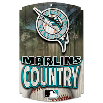 Florida Marlins Wood Sign