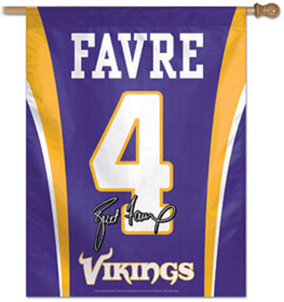 Brett Favre Minnesota Vikings 27" x 37" Vertical Jersey Flag / Banner