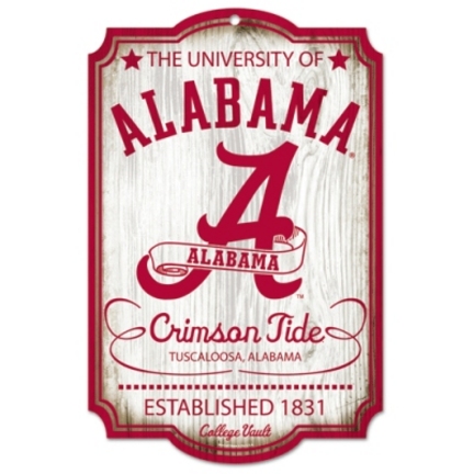 Alabama Crimson Tide College Vault Wood Sign