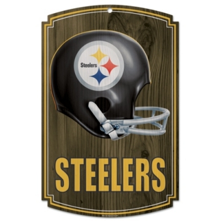 Pittsburgh Steelers Throwback Helmet Wood Sign