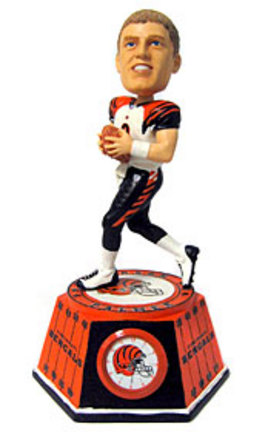 Carson Palmer Cincinnati Bengals Bobble Head Doll Clock from Forever Collectibles