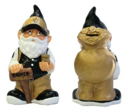 New Orleans Saints Garden Gnome Coin Bank