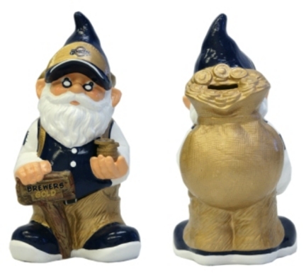 Milwaukee Brewers Garden Gnome Coin Bank