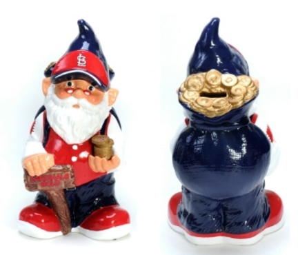 St. Louis Cardinals Garden Gnome Coin Bank