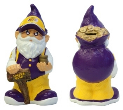 Los Angeles Lakers Garden Gnome Coin Bank