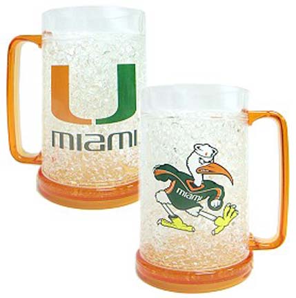 Miami Hurricanes Plastic Crystal Freezer Mugs - Set of 4
