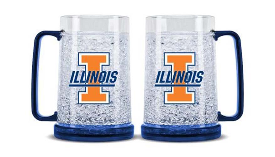 Illinois Fighting Illini Plastic Crystal Freezer Mugs - Set of 4