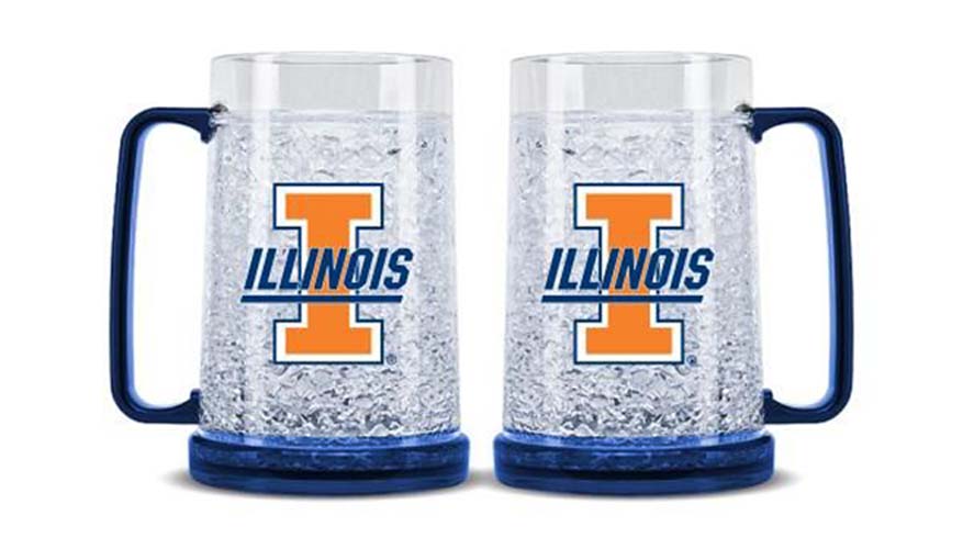 Illinois Fighting Illini Plastic Crystal Freezer Mugs - Set of 4