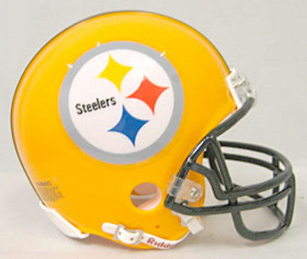 Pittsburgh Steelers 75th Anniversary Riddell Throwback Replica Mini Helmet with Z2B Face Mask