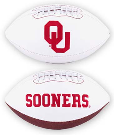 Oklahoma Sooners Embroidered Full Size Football from Fotoball
