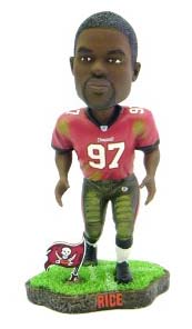 Simeon Rice Tampa Bay Buccaneers Game Worn Bobble Head Doll from Forever Collectibles