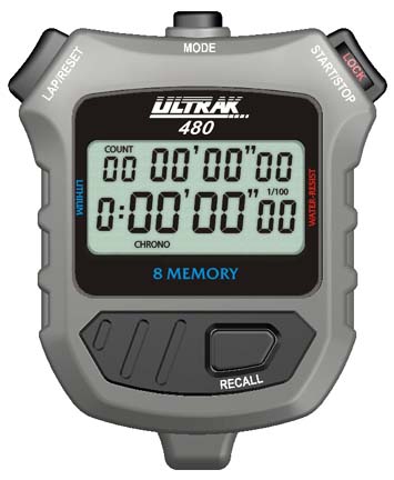 Ultrak 8 Lap Memory, 2 Line Display Stopwatch