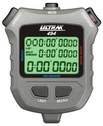 Ultrak Electro-Luminescent 300 Lap Memory Stopwatch