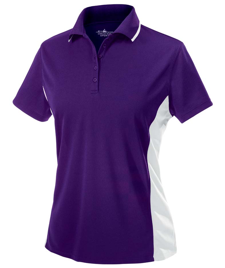 Women's Color Blocked Wicking Polo Shirt from Charles River Apparel