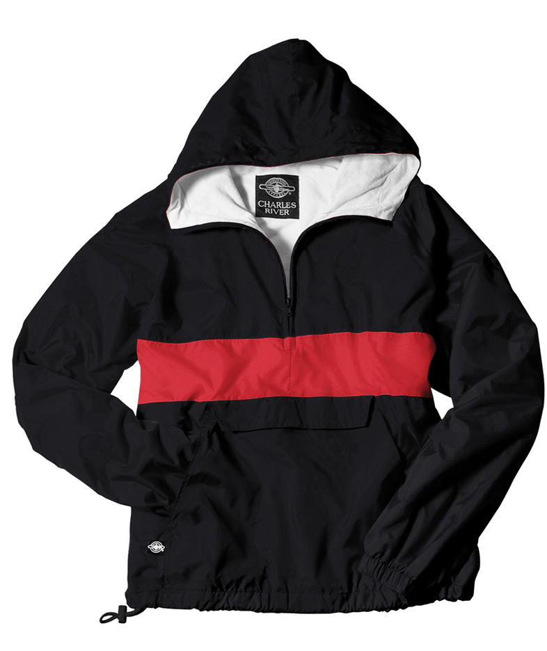 The "Classic Collection" Classic CRS Striped Nylon Windbreaker Pullover Jacket from Charles River Apparel