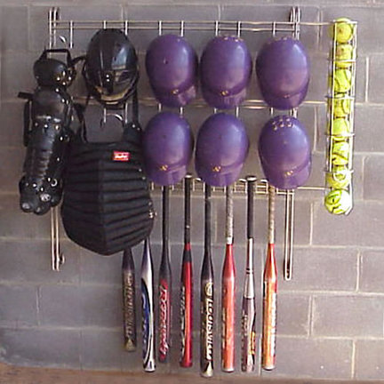 Softball Dugout Organizer Rack