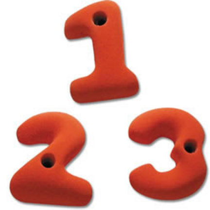 Number Rock Climbing Wall Hand Holds (Set of 10)