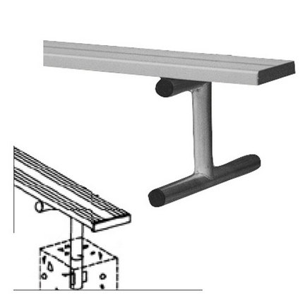 8' Heavy Duty Permanent Aluminum Bench without Back