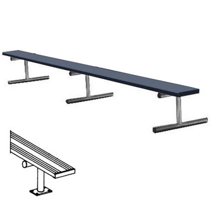 7.5' Surface Mount Powder Coated Bench without Back