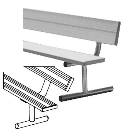 8' Heavy Duty Portable Aluminum Bench with Back