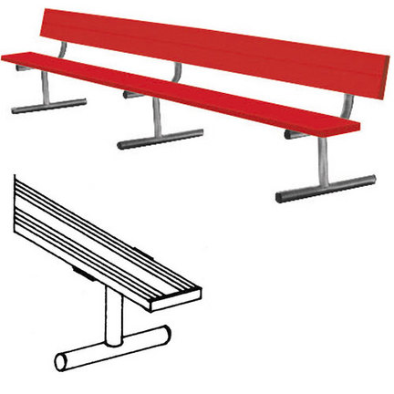 7.5' Powder Coated Portable Bench with Back