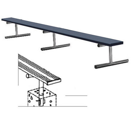 15' Color Heavy Duty Permanent Aluminum Bench without Back