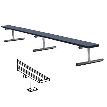 15' Color Heavy Duty Surface Mount Aluminum Bench without Back