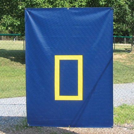 5' x 7' Tunnel / Cage Saver Backstop (Navy / Yellow)