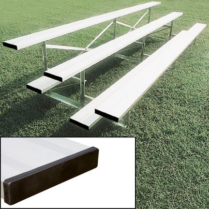 3 Row (30 Seat) 15' Aluminum Bleachers with Double Footboard