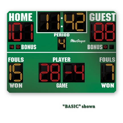 MacGregor&REG; 6' x 8' Basketball Scoreboard with Double Bonus and Time Outs Left